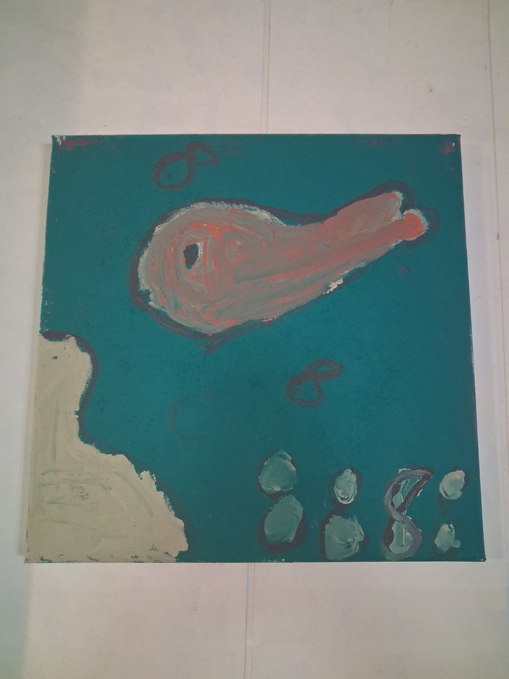 Teal and Coral Decorative Fish Canvas Wall Art - Pets Fish